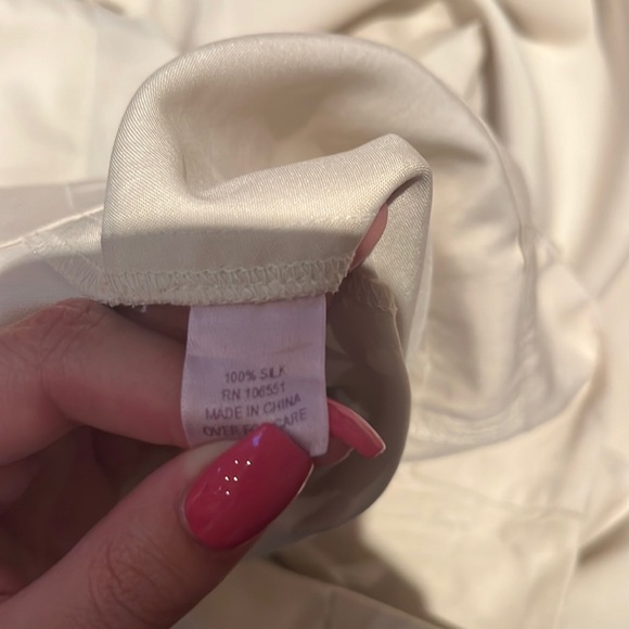 Calypso Woman’s Cream Silk Pants Size L - Picture 7 of 7